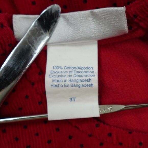 Samantha Says Corduroy Dress Girls 3T Red Scottie Dog Embroidered Bow - Picture 10 of 13